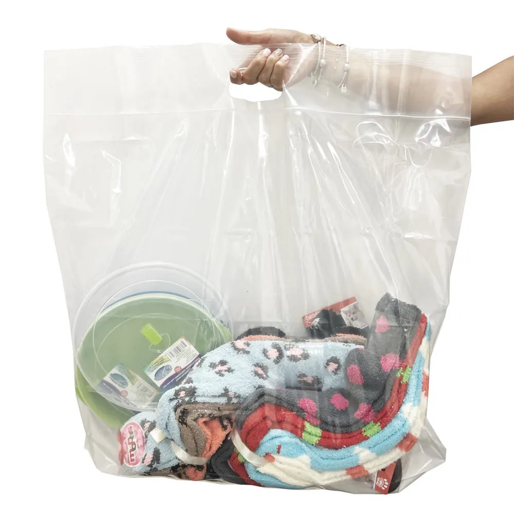 6 Pack Extra Large Storage Bags Strong Clear Resealable Zipper Food Travel 20x20