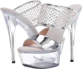 Aileen-609 Rhinestone Bling 6" Heel Mule Sandals