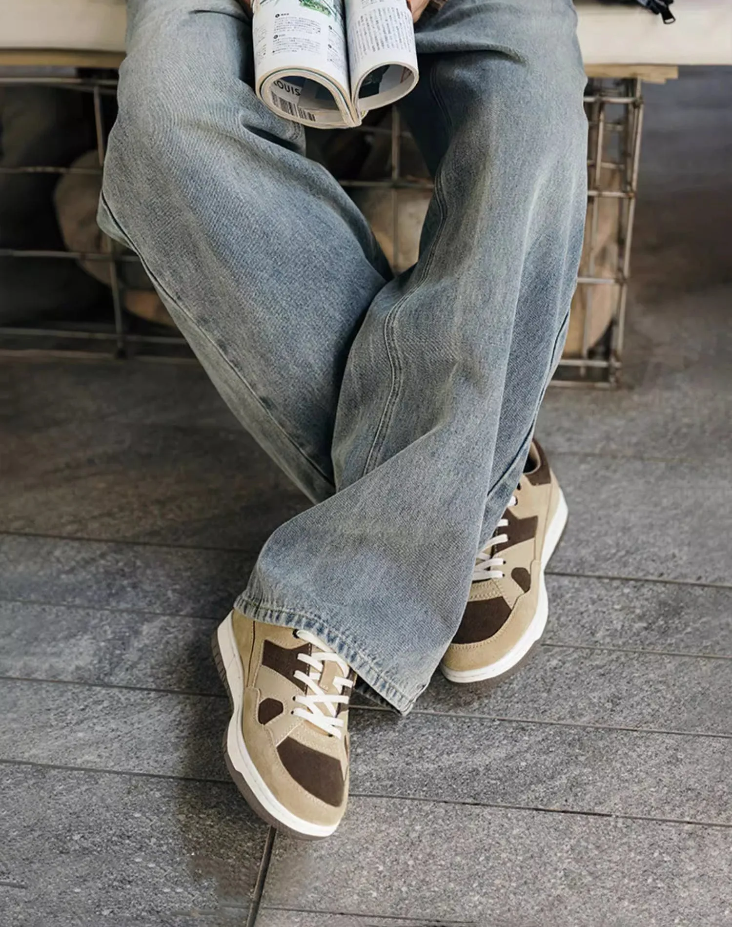 American Retro Caramel Cookies Thick-Soled Sports Men's Casual Shoes