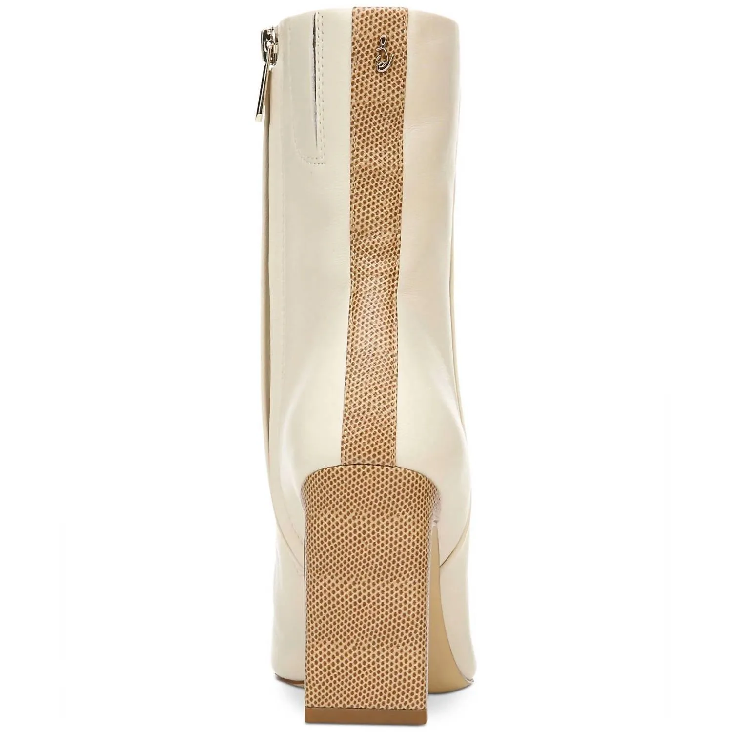 Anika Heel Booties in Ivory/Chai