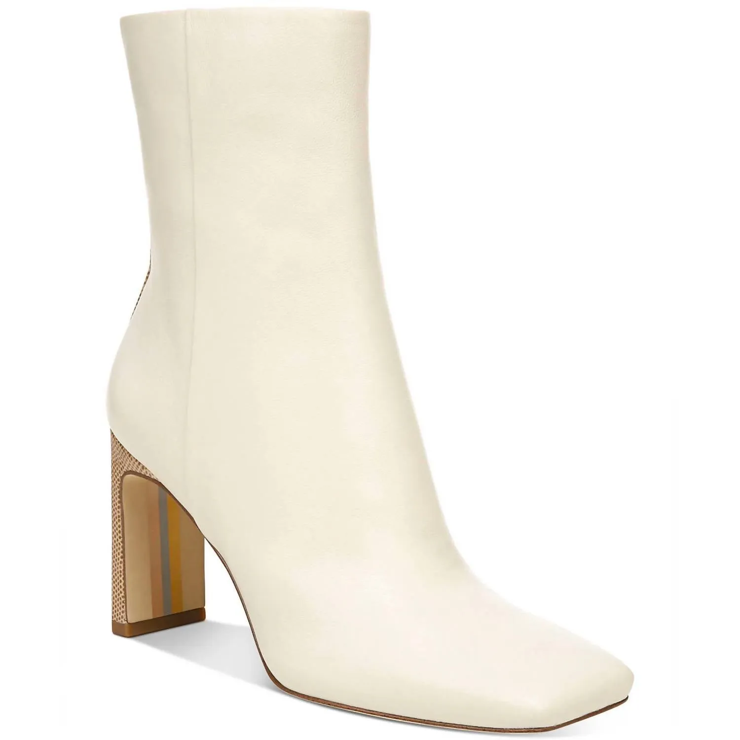 Anika Heel Booties in Ivory/Chai