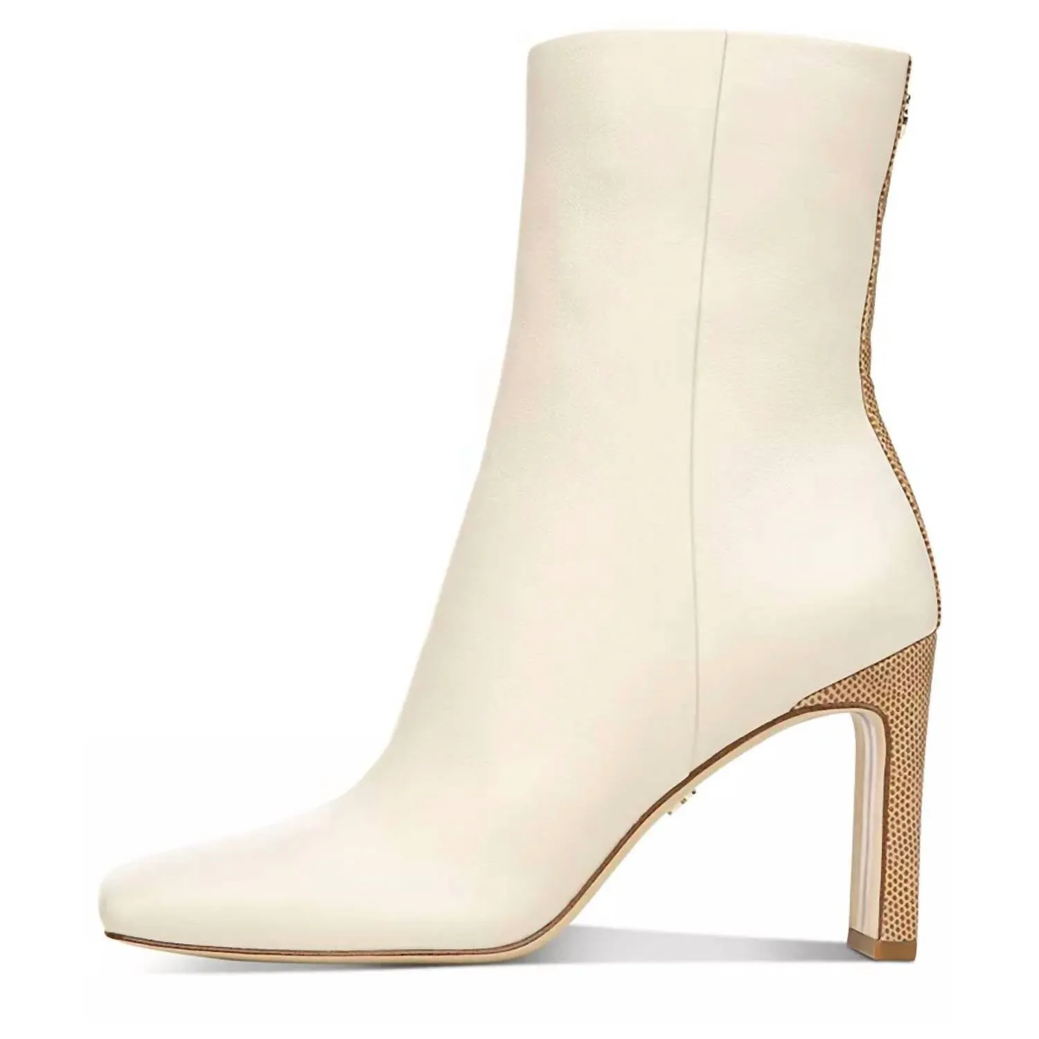 Anika Heel Booties in Ivory/Chai