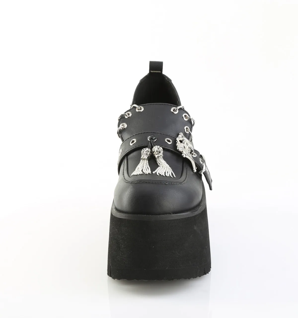 ASHES-38 DemoniaCult Black Vegan Leather Sexy Women's Heels & Platform Shoes (Alternative Footwear)