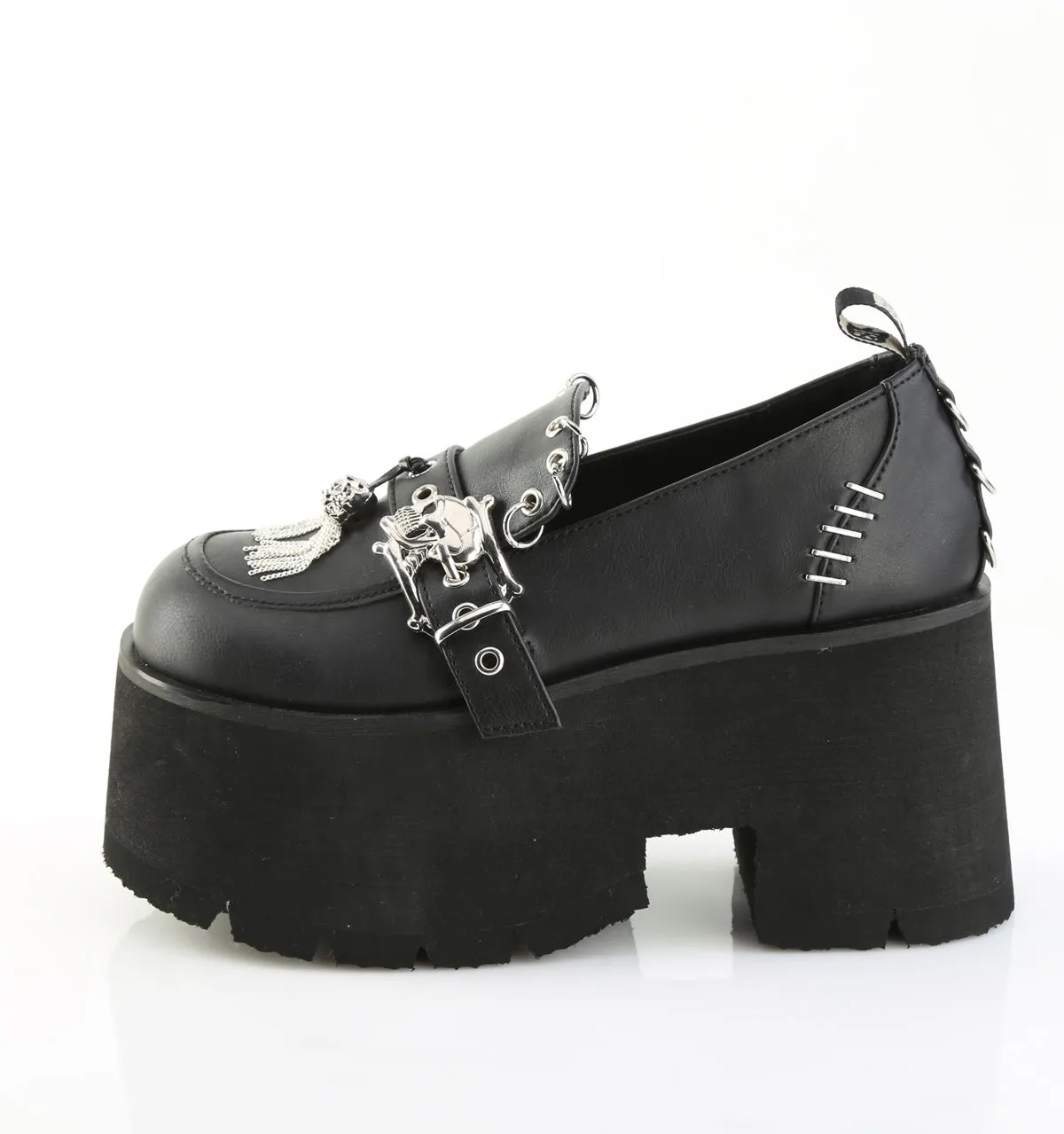 ASHES-38 DemoniaCult Black Vegan Leather Sexy Women's Heels & Platform Shoes (Alternative Footwear)