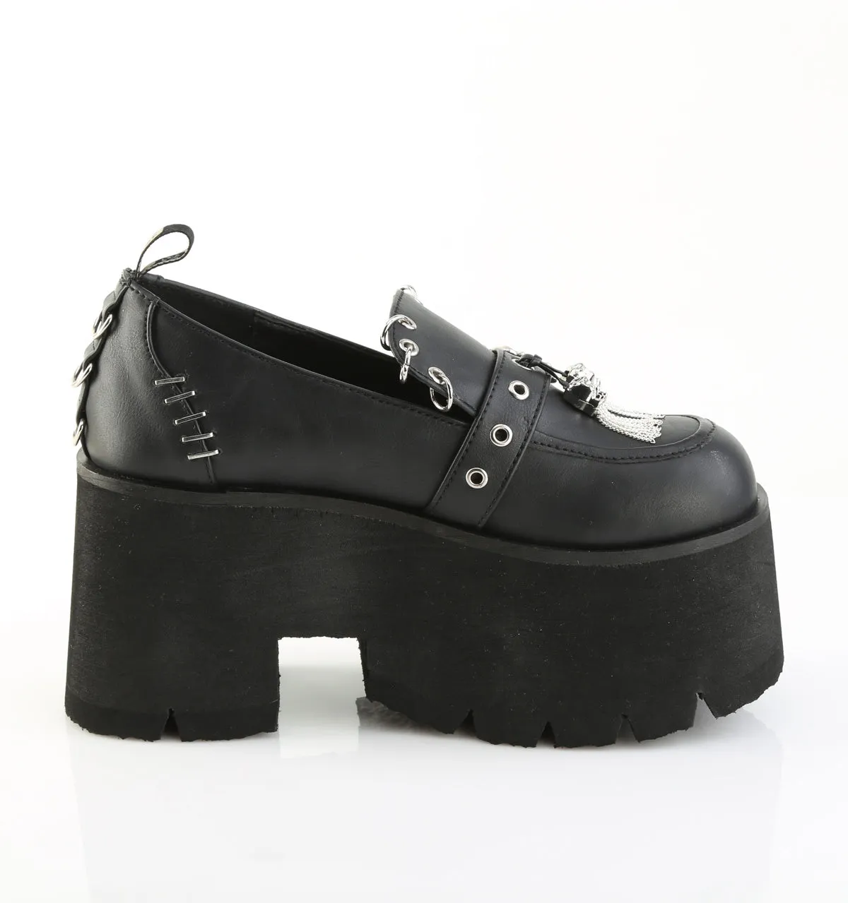 ASHES-38 DemoniaCult Black Vegan Leather Sexy Women's Heels & Platform Shoes (Alternative Footwear)