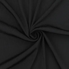 Basic Black Famous Maker Stretch 2x2 Rib Activewear Knit Fabric