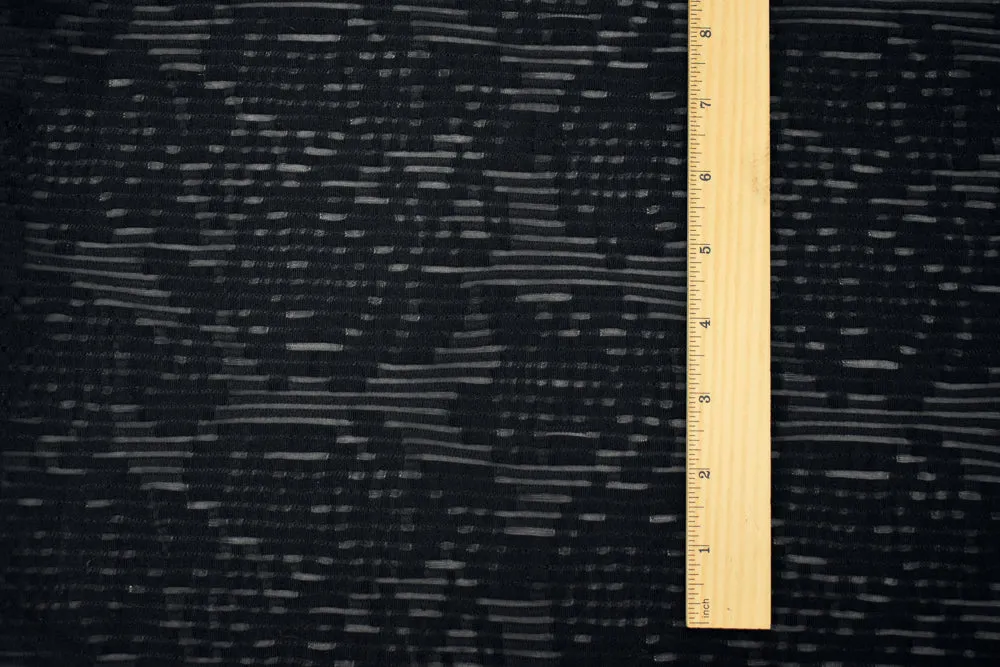 Black Nylon Spandex Abstract Semi-Sheer Texture 3D Activewear Knit Fabric
