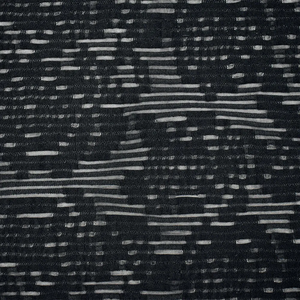 Black Nylon Spandex Abstract Semi-Sheer Texture 3D Activewear Knit Fabric