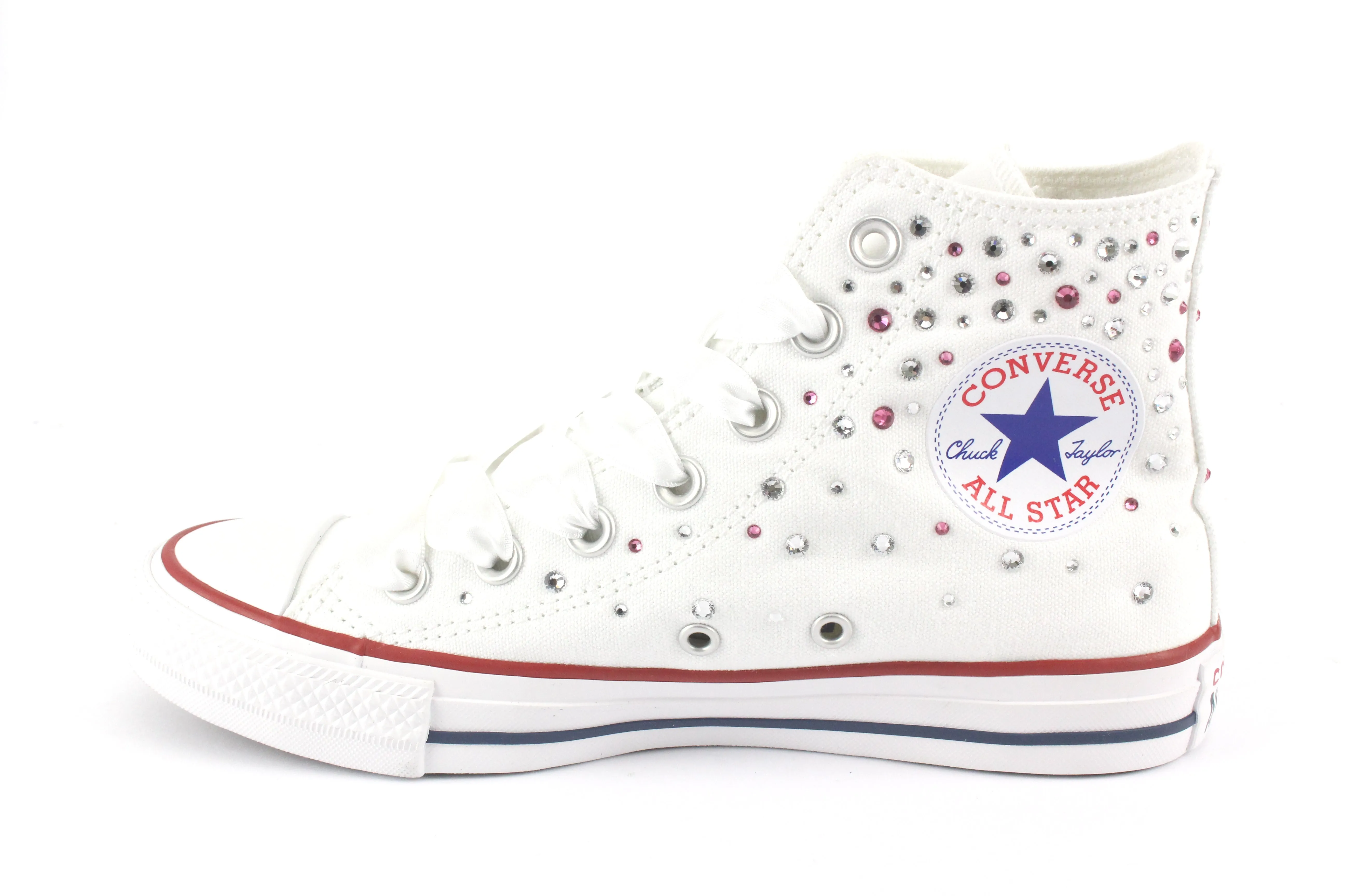 Converse All Star White Strass Termo Cristal Rose