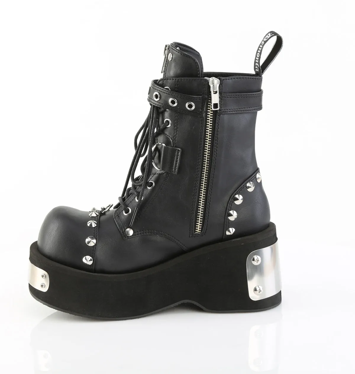 DANK-57 DemoniaCult Black Vegan Leather Sexy Women's Ankle Boots (Alternative Footwear)