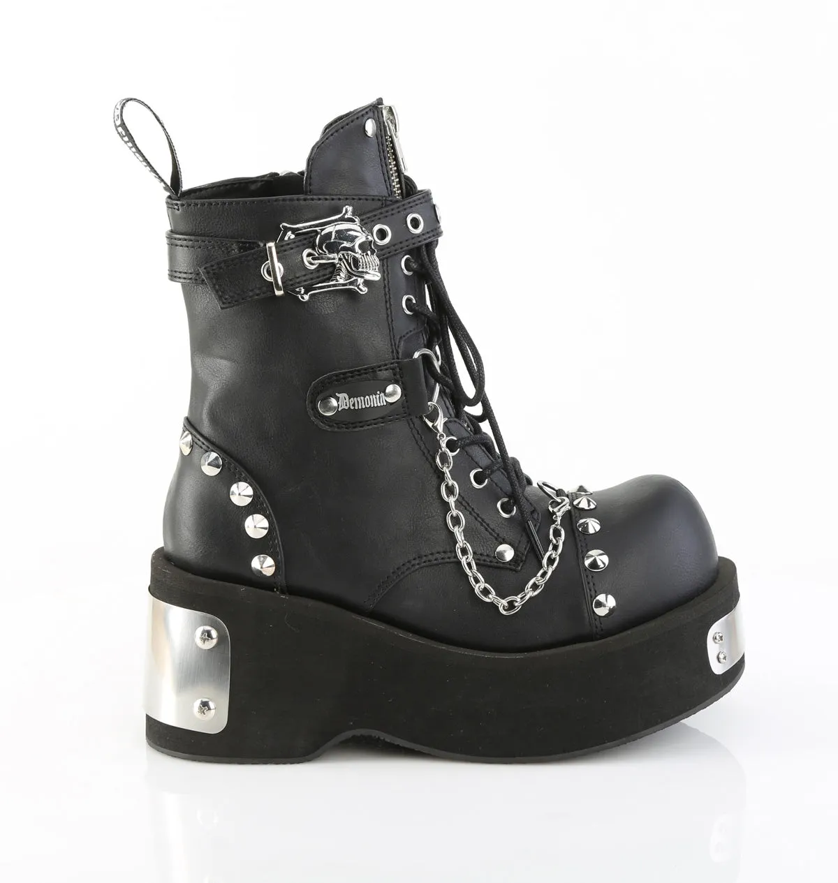 DANK-57 DemoniaCult Black Vegan Leather Sexy Women's Ankle Boots (Alternative Footwear)
