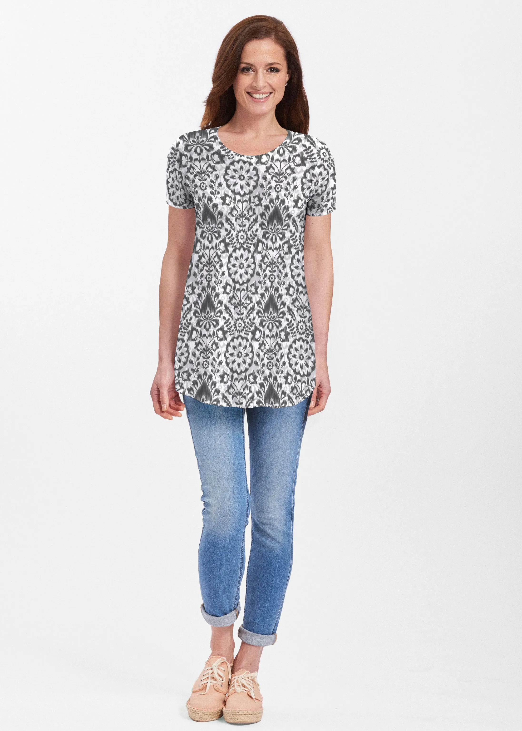 Darling Geo (13382) ~ Butterknit Short Sleeve Tunic