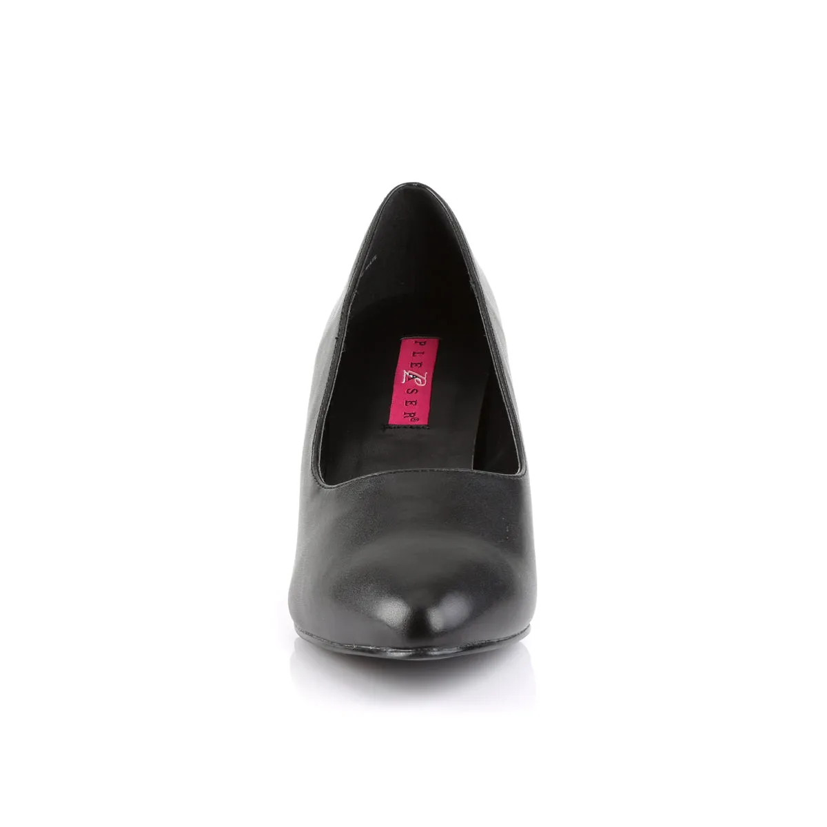 DIVINE-420 Pleaser Pink Label Black Faux Leather Sexy Single Soles (Fetish Footwear)