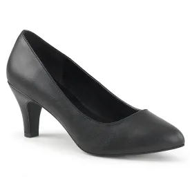 DIVINE-420 Pleaser Pink Label Black Faux Leather Sexy Single Soles (Fetish Footwear)