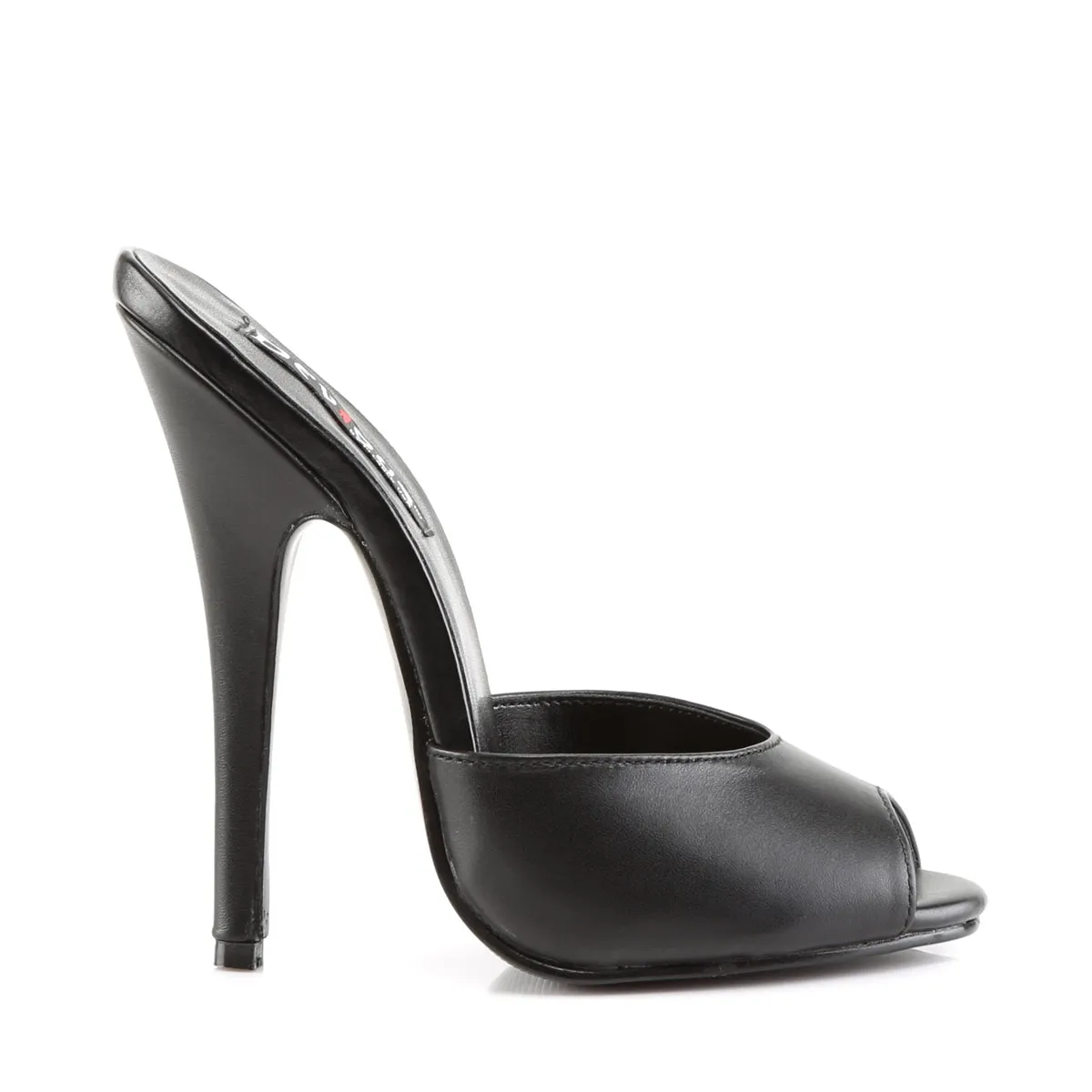 DOMINA-101 Devious Domina Black Leather Sexy Single Soles (Fetish Footwear)