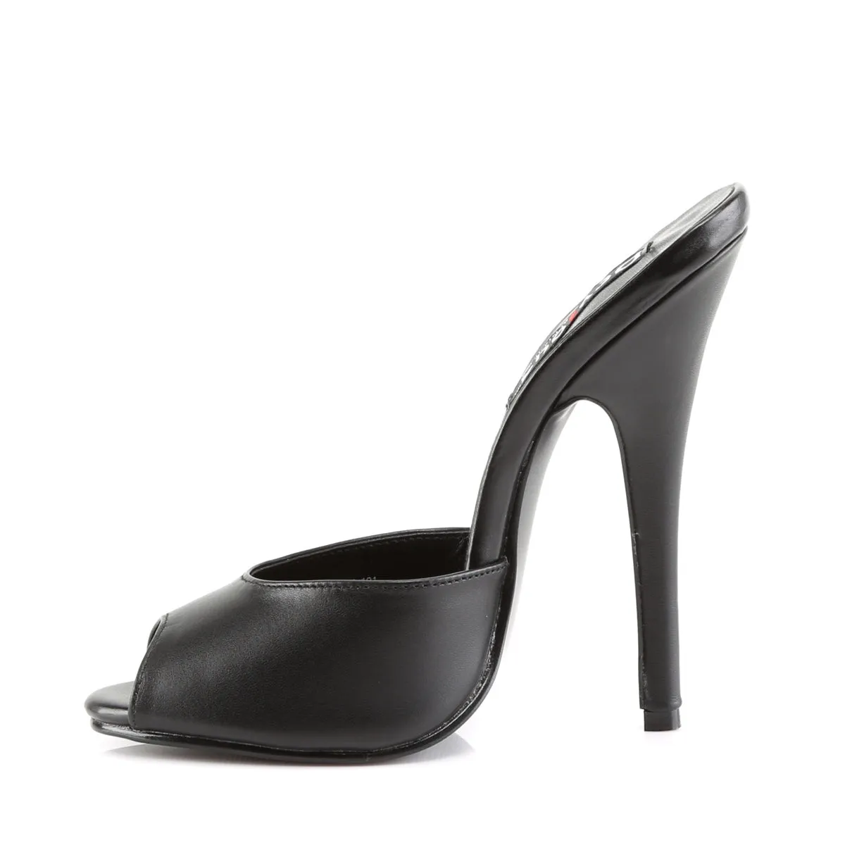 DOMINA-101 Devious Domina Black Leather Sexy Single Soles (Fetish Footwear)