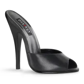 DOMINA-101 Devious Domina Black Leather Sexy Single Soles (Fetish Footwear)