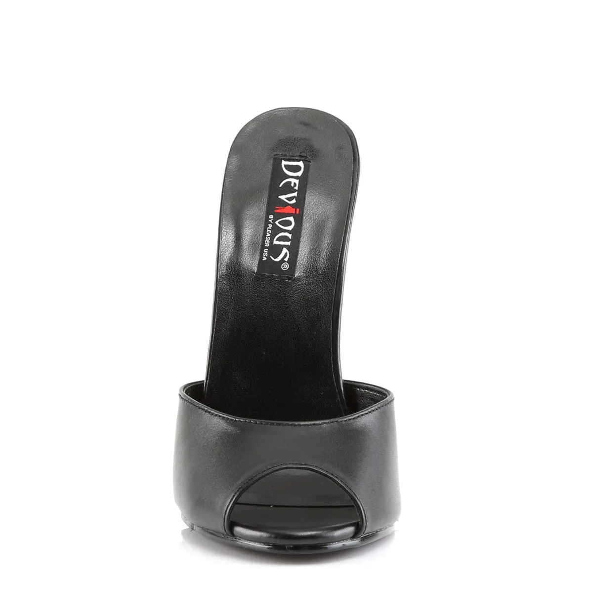 DOMINA-101 Devious Domina Black Leather Sexy Single Soles (Fetish Footwear)