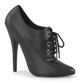 DOMINA-460 Devious Domina Black Faux Leather Sexy Single Soles (Fetish Footwear)