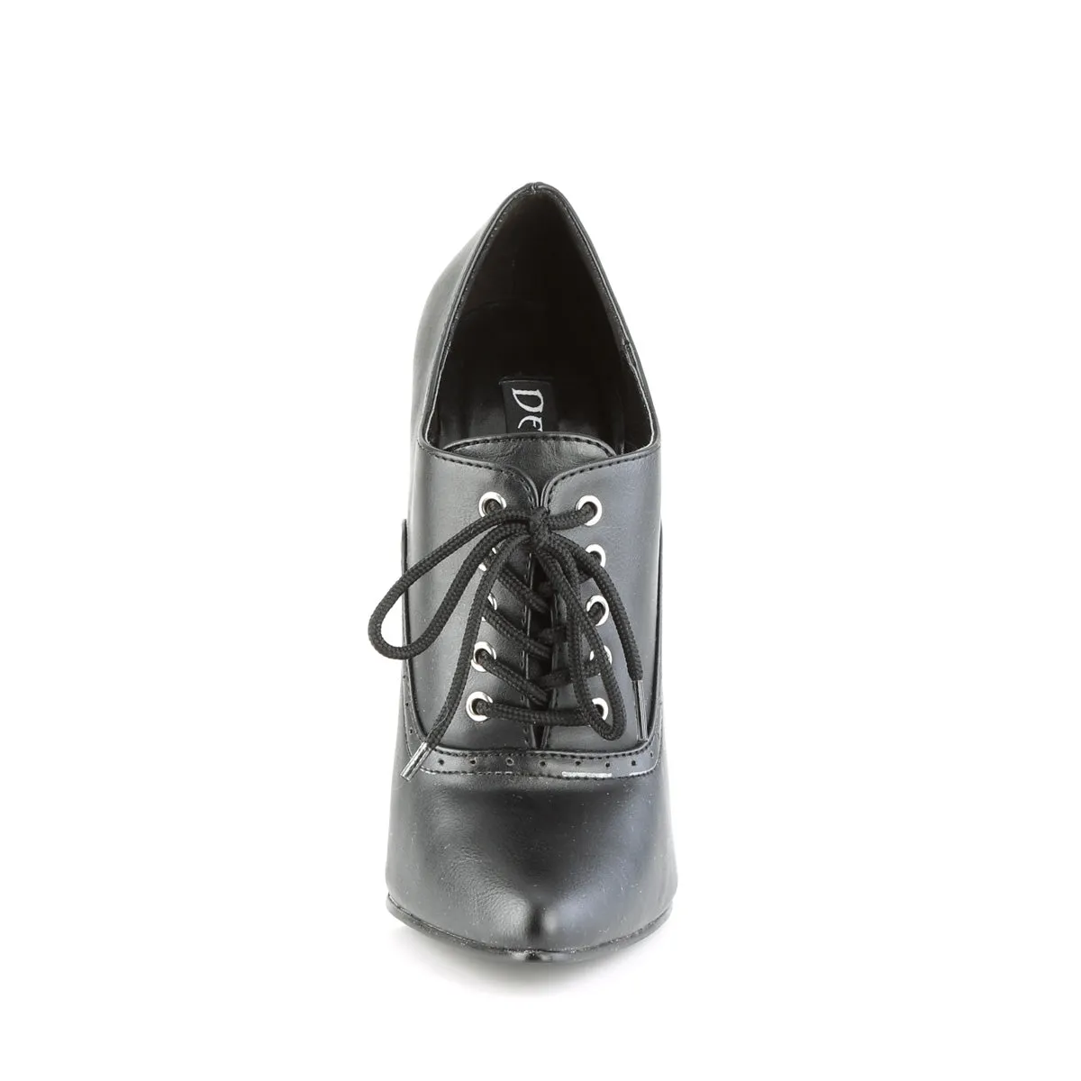 DOMINA-460 Devious Domina Black Faux Leather Sexy Single Soles (Fetish Footwear)