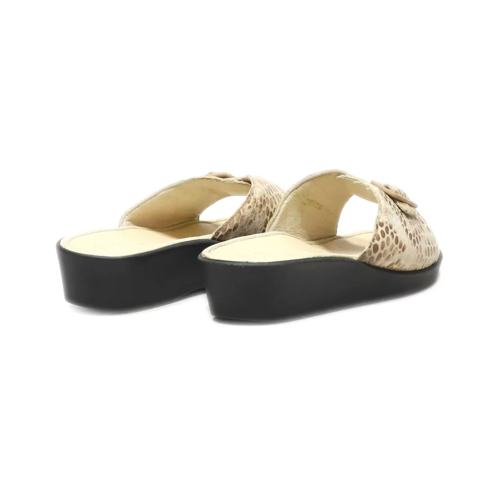 Dr. Scholl'S Wedge Sandals Leather Beige Colour For Women