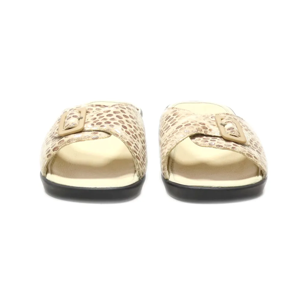 Dr. Scholl'S Wedge Sandals Leather Beige Colour For Women
