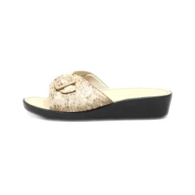 Dr. Scholl'S Wedge Sandals Leather Beige Colour For Women