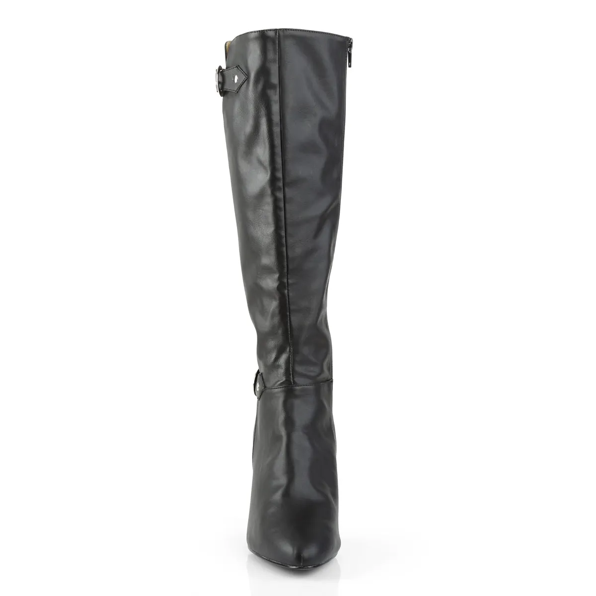 DREAM-2030 Pleaser Pink Label Black Faux Leather Sexy Single Soles (Fetish Footwear)