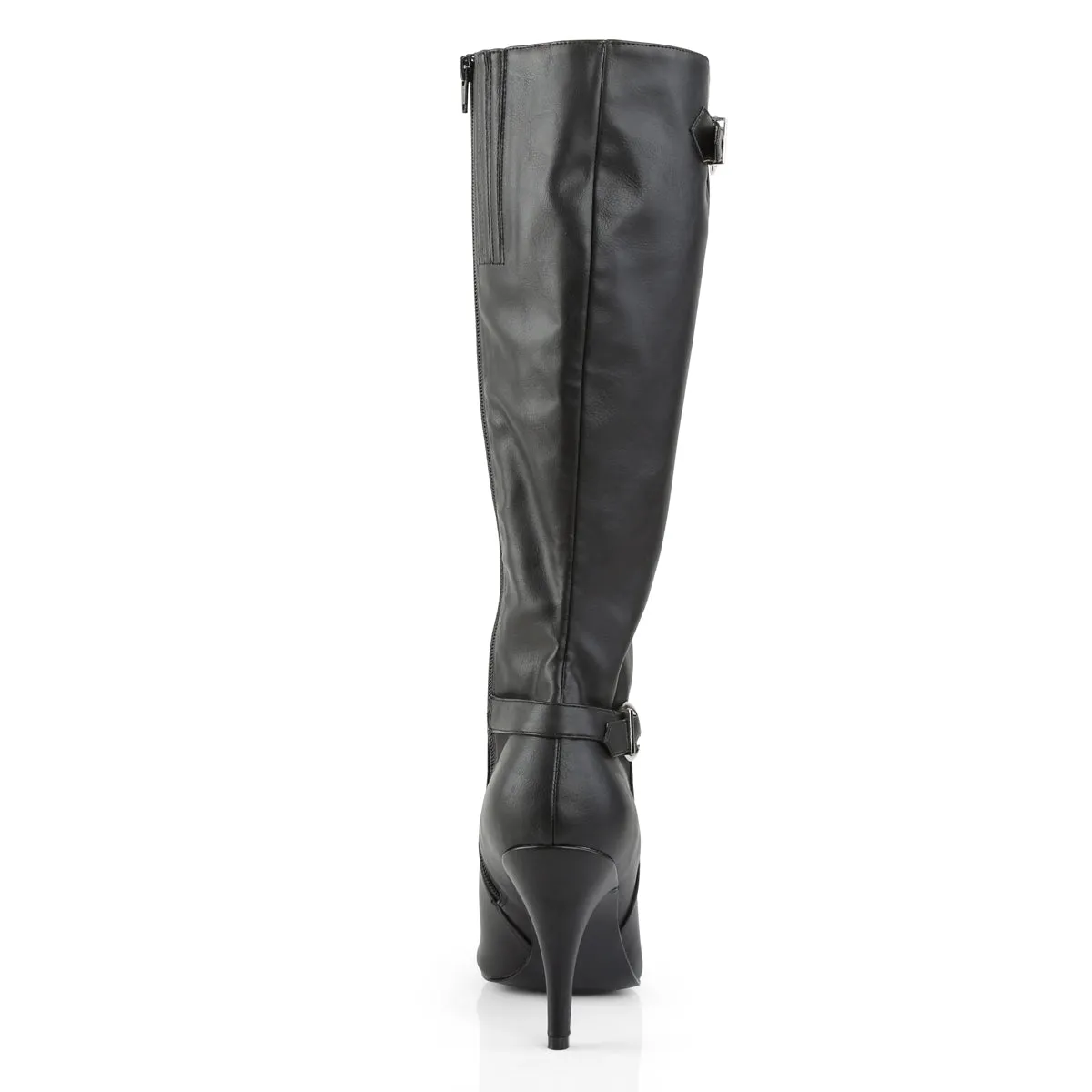DREAM-2030 Pleaser Pink Label Black Faux Leather Sexy Single Soles (Fetish Footwear)