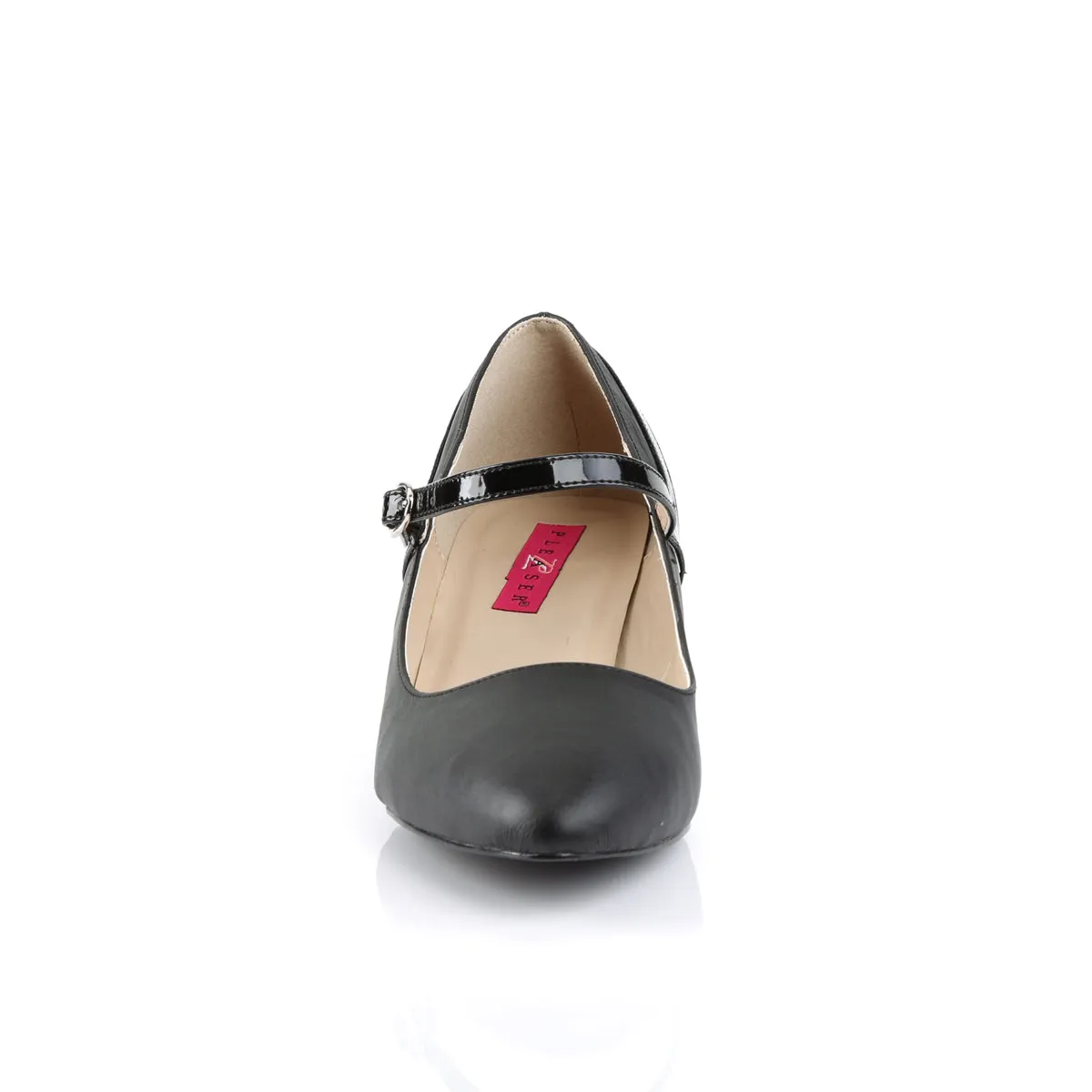 FAB-425 Pleaser Pink Label Black Faux Leather Sexy Single Soles (Fetish Footwear)