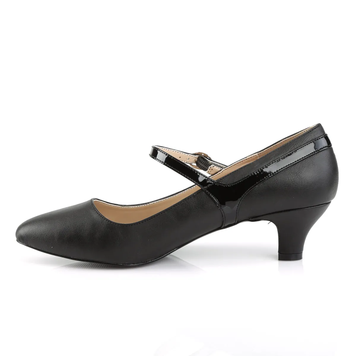 FAB-425 Pleaser Pink Label Black Faux Leather Sexy Single Soles (Fetish Footwear)