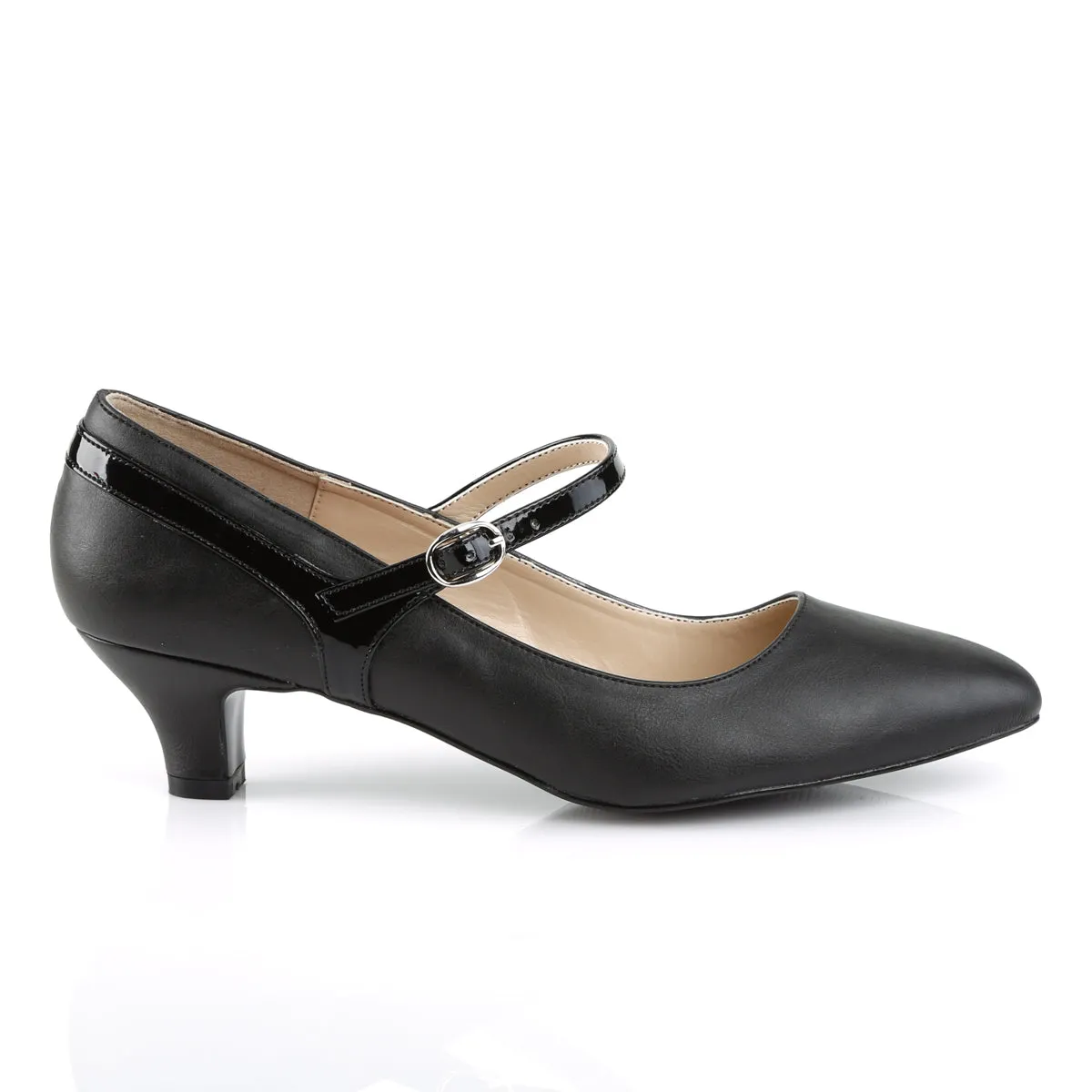 FAB-425 Pleaser Pink Label Black Faux Leather Sexy Single Soles (Fetish Footwear)
