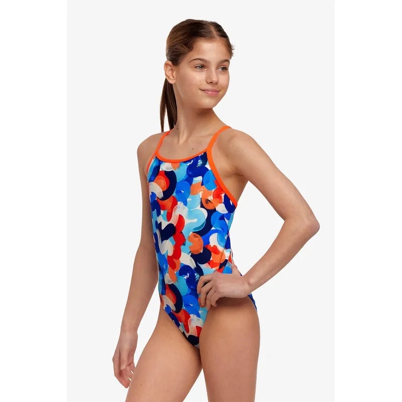 Funkita Girls Diamond Back One Piece | Wet Paint