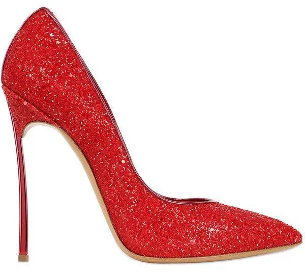 Glitter High-Heel Pumps - White, Red, Silver, Black or Multi/Gold