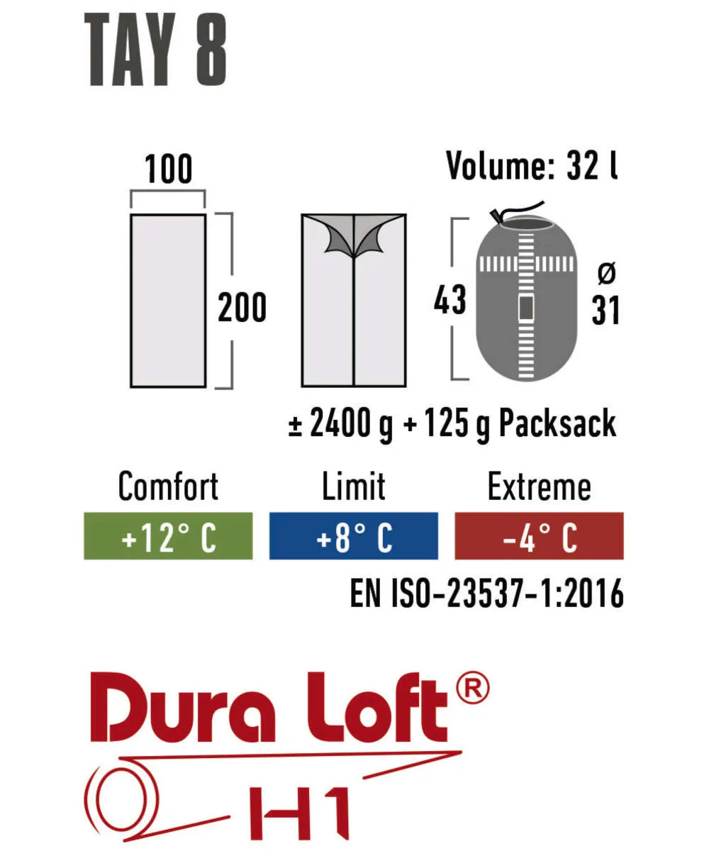 High Peak Tay 8 Deckenschlafsack
