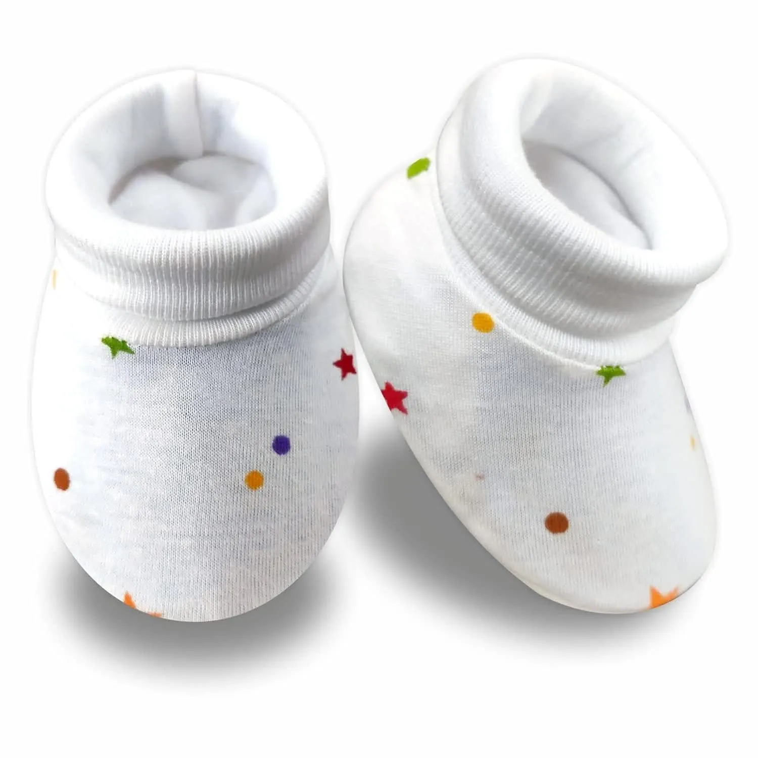 KIDS AND BEBS New Born Baby Mitten And Booties Set ( star white )