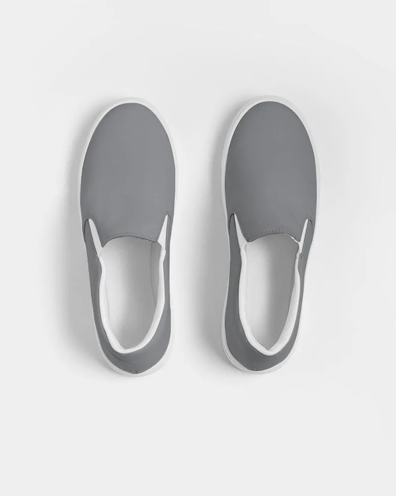Medium Dark Gray Slip-On Canvas Sneakers | Women's | Medium Dark Pale Gray | C0M0Y0K60