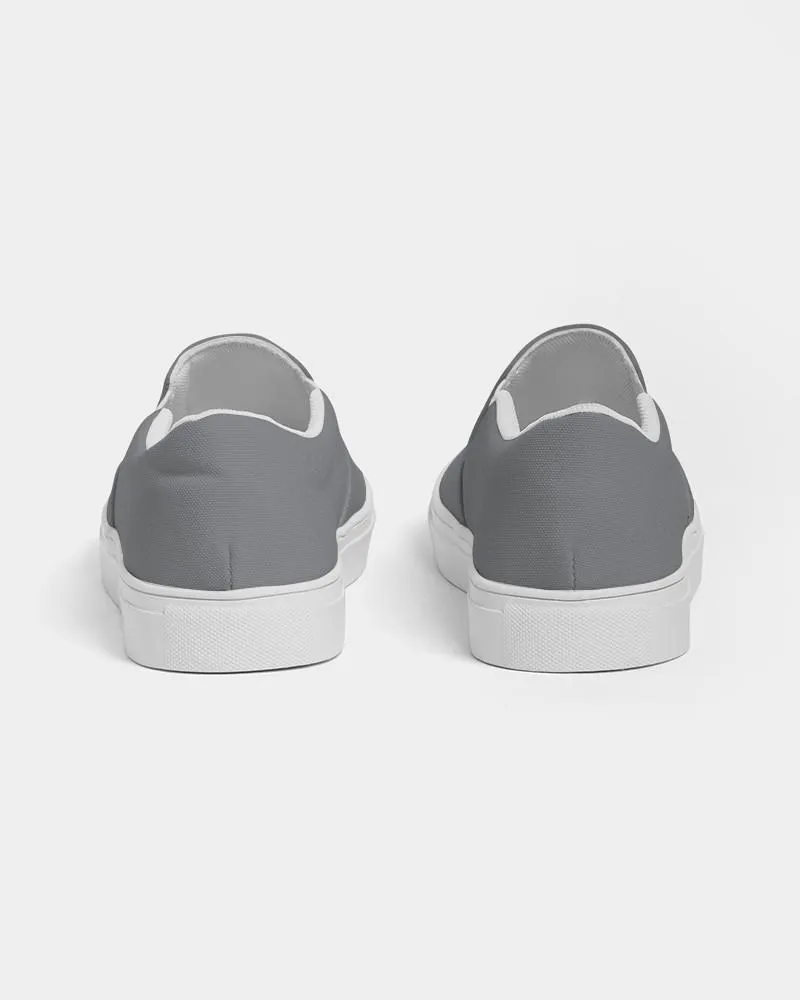Medium Dark Gray Slip-On Canvas Sneakers | Women's | Medium Dark Pale Gray | C0M0Y0K60