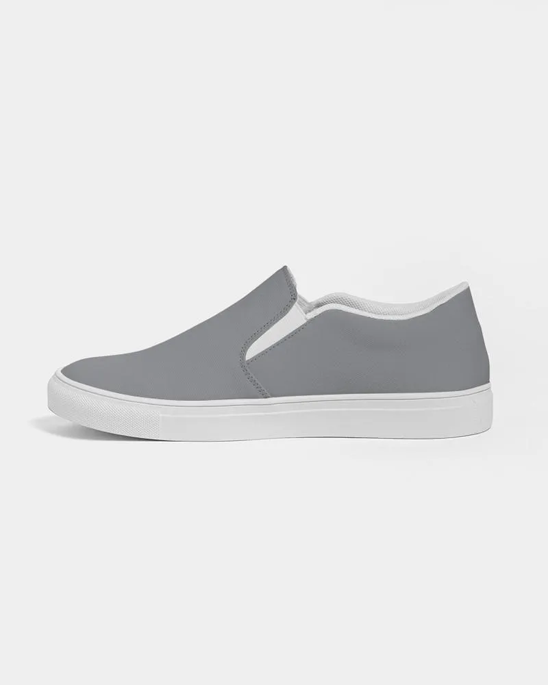 Medium Dark Gray Slip-On Canvas Sneakers | Women's | Medium Dark Pale Gray | C0M0Y0K60