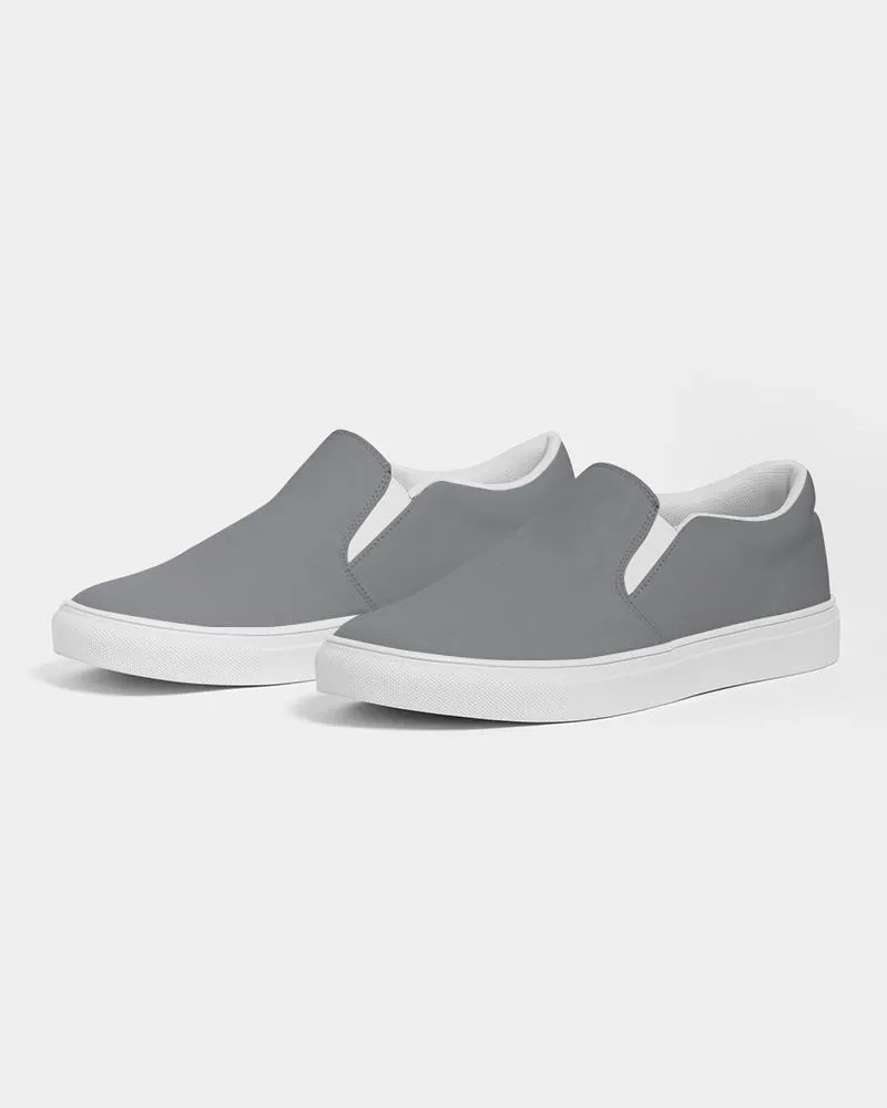 Medium Dark Gray Slip-On Canvas Sneakers | Women's | Medium Dark Pale Gray | C0M0Y0K60