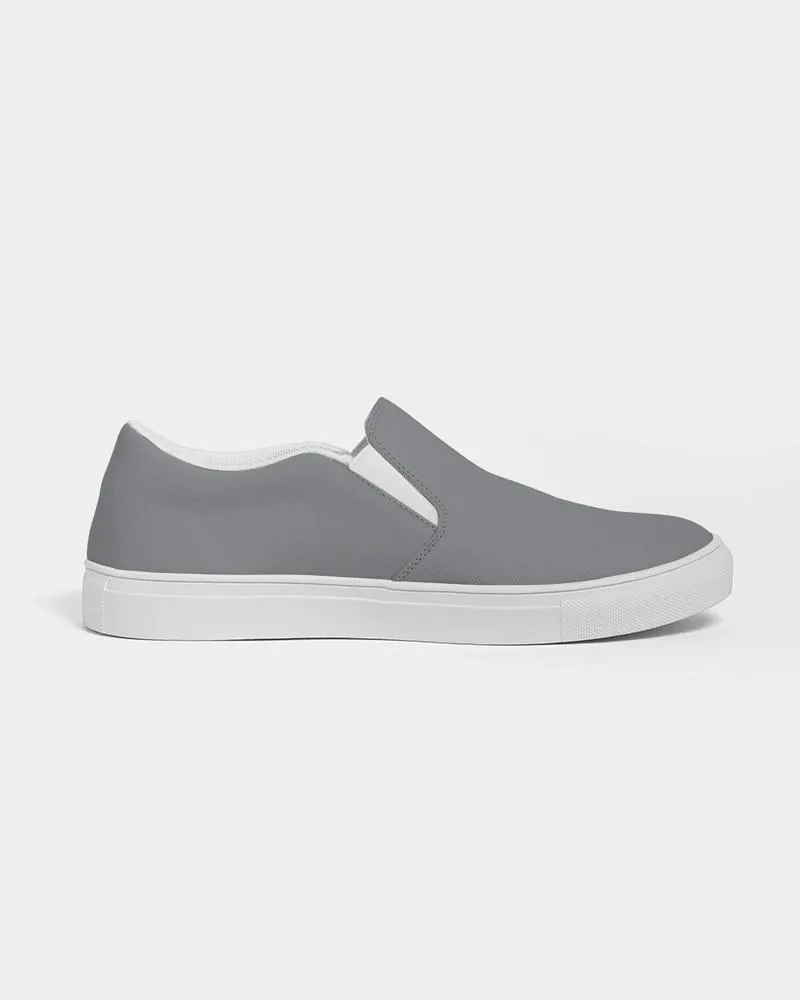 Medium Dark Gray Slip-On Canvas Sneakers | Women's | Medium Dark Pale Gray | C0M0Y0K60