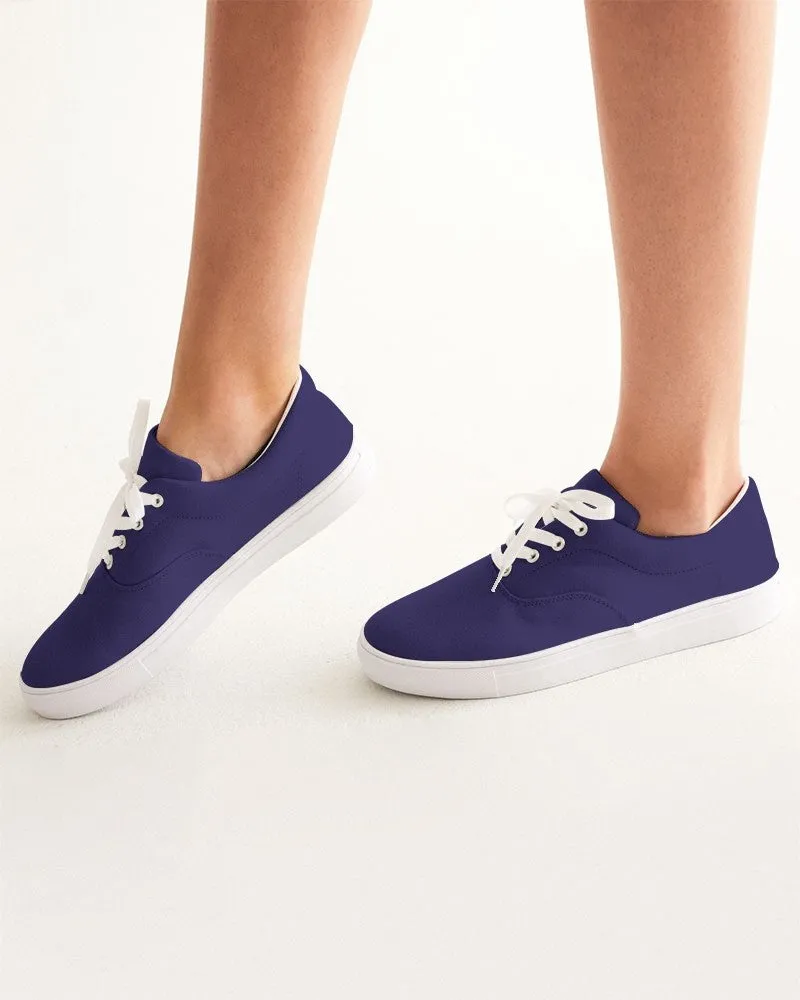 Medium Dark Midtone Blue Canvas Sneakers | Women's | C80M80Y0K60