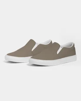 Medium Dark Orange Brown Slip-On Canvas Sneakers | Men's | Medium Dark Pale Pastel Orange Brown | C0M15Y30K60