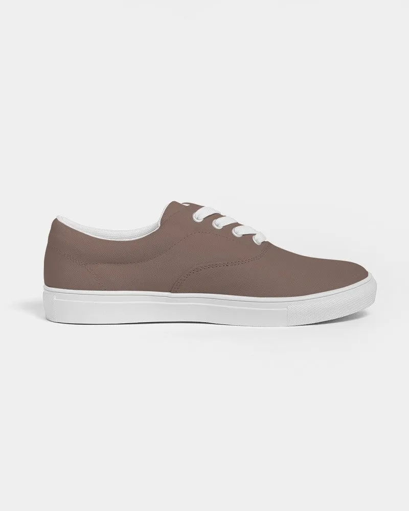 Medium Dark Red Brown Men's Canvas Sneakers | Men's | Medium Dark Pale Pastel Red Brown | C0M30Y30K60