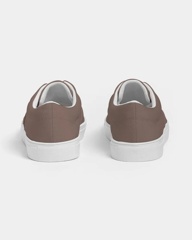 Medium Dark Red Brown Men's Canvas Sneakers | Men's | Medium Dark Pale Pastel Red Brown | C0M30Y30K60