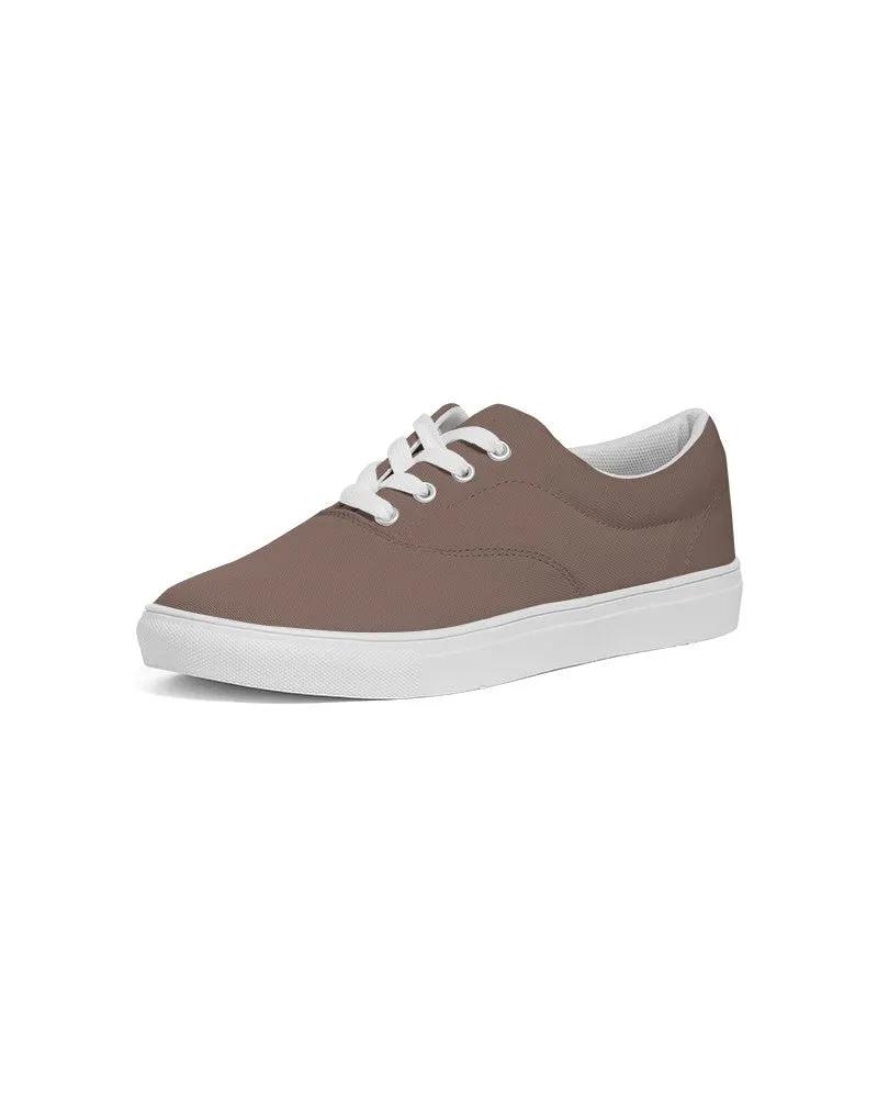 Medium Dark Red Brown Men's Canvas Sneakers | Men's | Medium Dark Pale Pastel Red Brown | C0M30Y30K60
