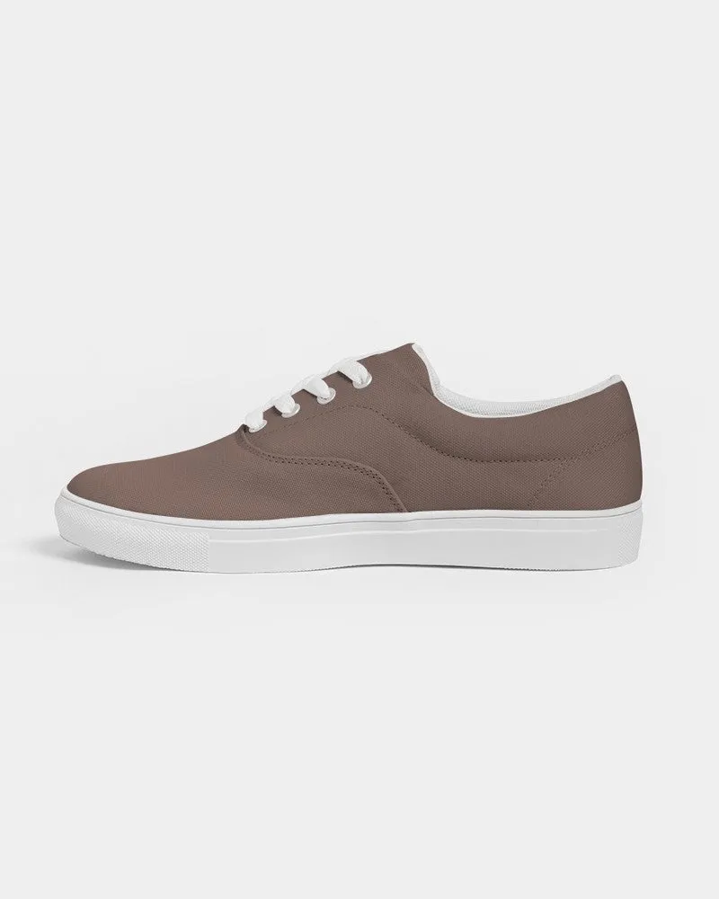 Medium Dark Red Brown Men's Canvas Sneakers | Men's | Medium Dark Pale Pastel Red Brown | C0M30Y30K60