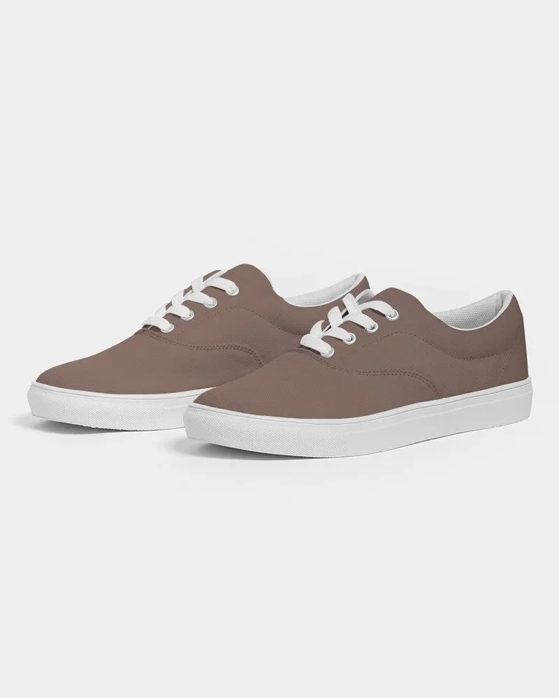 Medium Dark Red Brown Men's Canvas Sneakers | Men's | Medium Dark Pale Pastel Red Brown | C0M30Y30K60