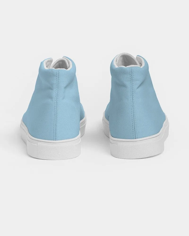 Pale Pastel Cyan Women's High-top Canvas Sneakers | Women's | Bright Pale Pastel Cyan | C30M0Y0K0