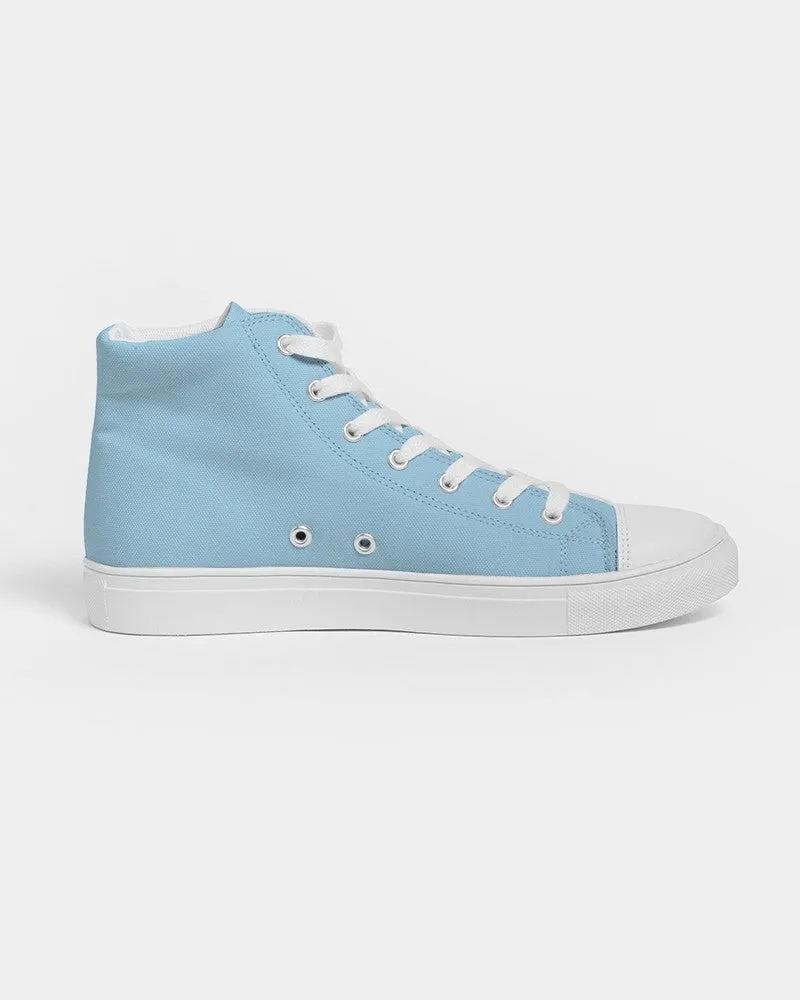 Pale Pastel Cyan Women's High-top Canvas Sneakers | Women's | Bright Pale Pastel Cyan | C30M0Y0K0